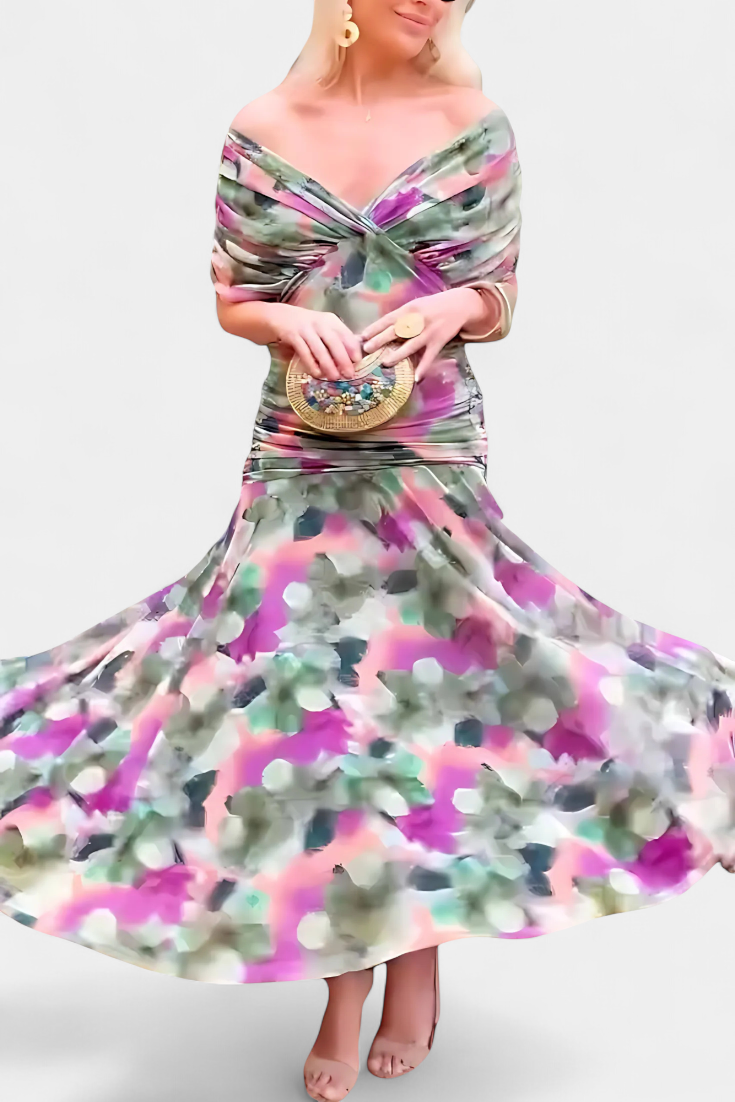 Alondra | Vestido Longo Floral com Decote em V