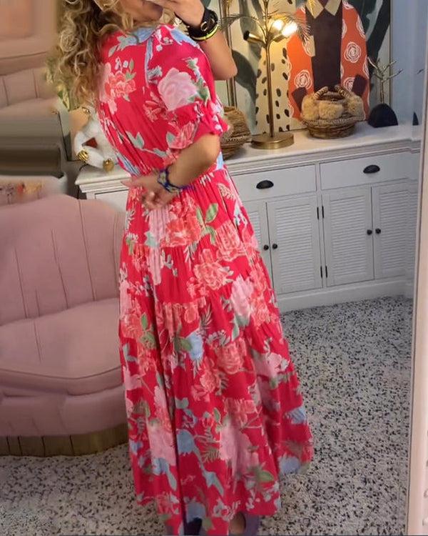 Rosae | Vestido Longo Floral Vibrante – Sinta-se Linda, Sem Esforço
