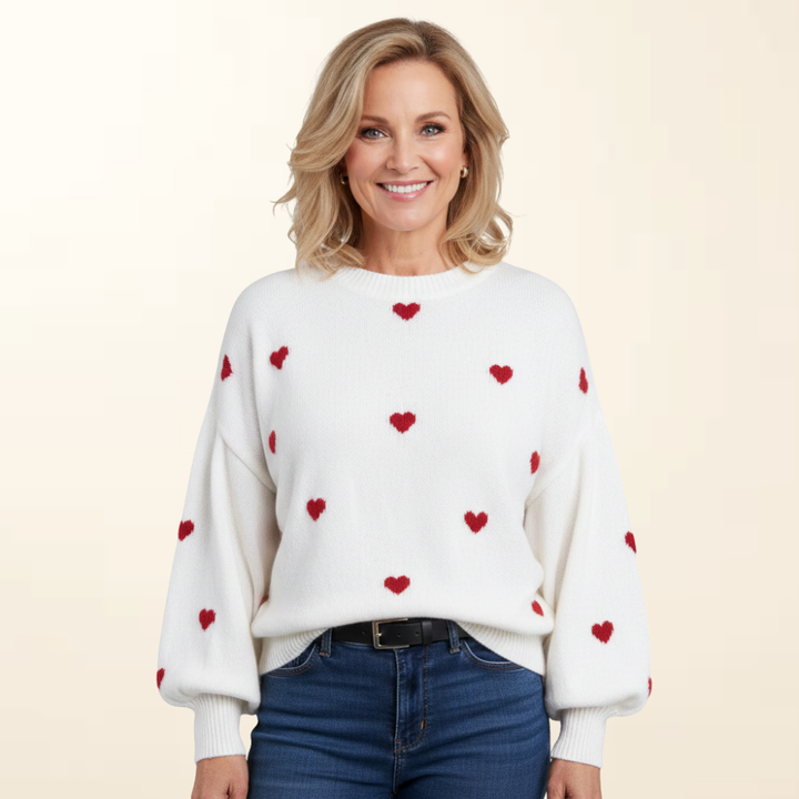 Maya - Soft and Warm Sweater with Hearts
