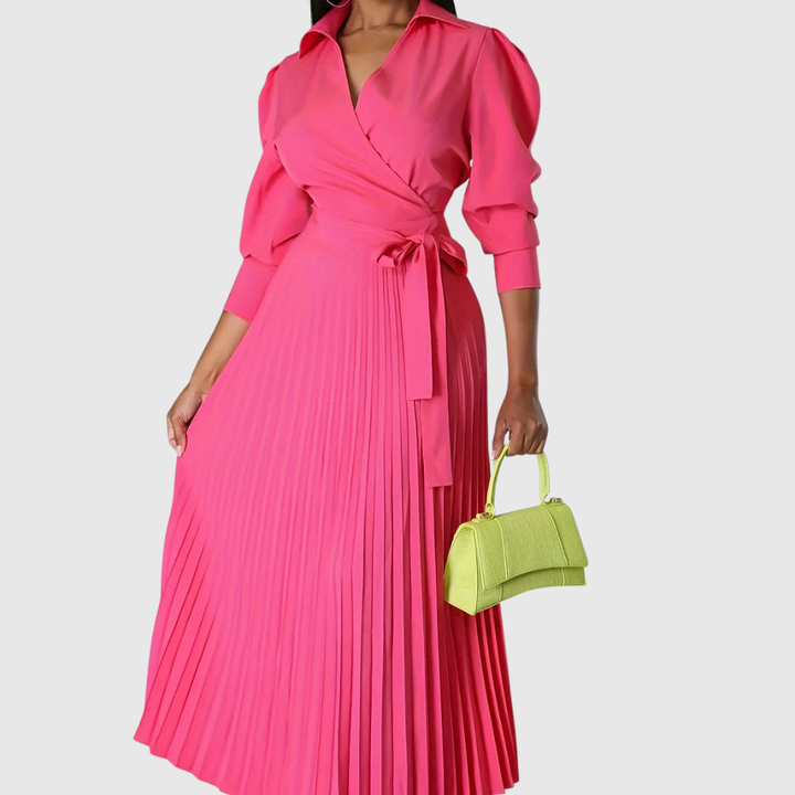 Evelina | Vestido Midi Plissado e Macio