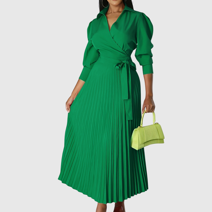 Evelina | Vestido Midi Plissado e Macio
