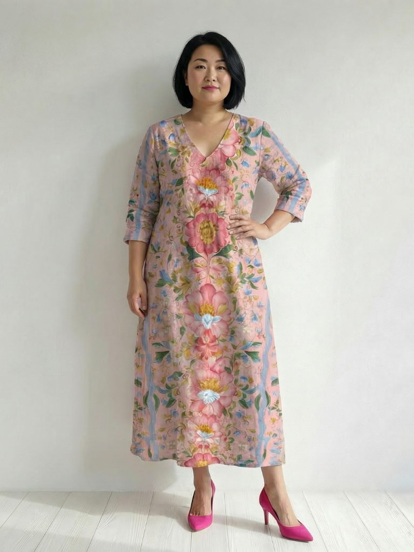 Julien | Vestido Midi Floral com Forma Leve