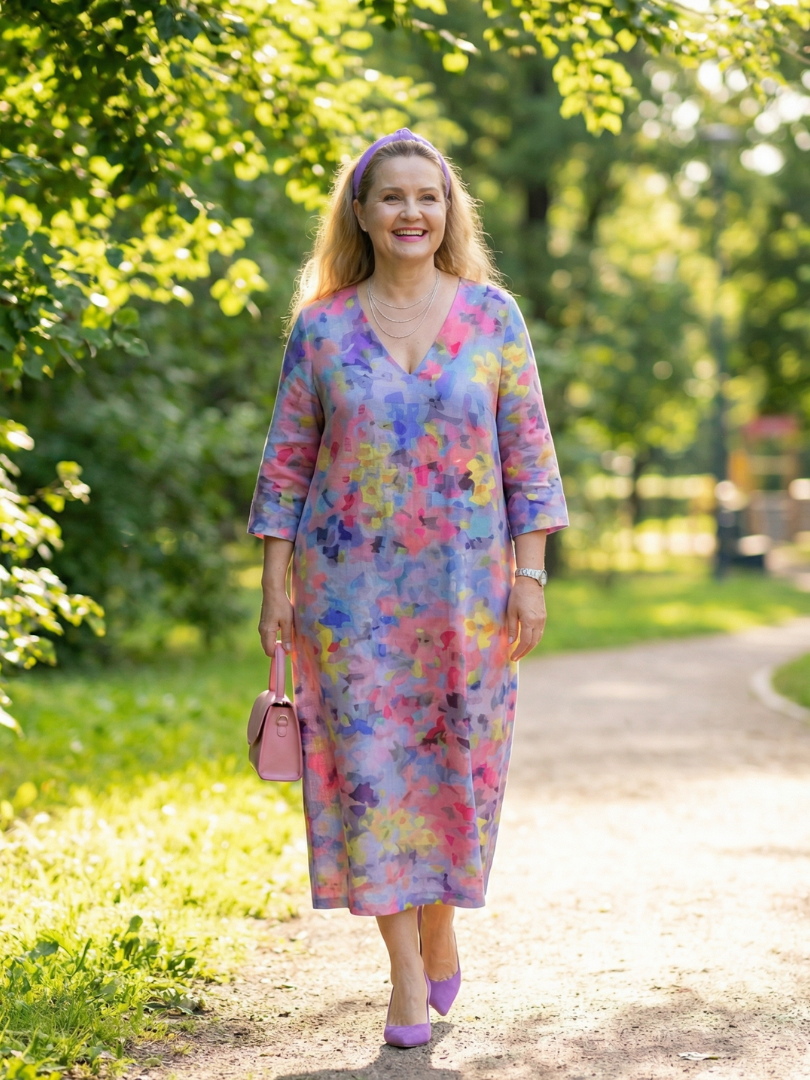 Benson | Vestido Midi Floral Abstrato