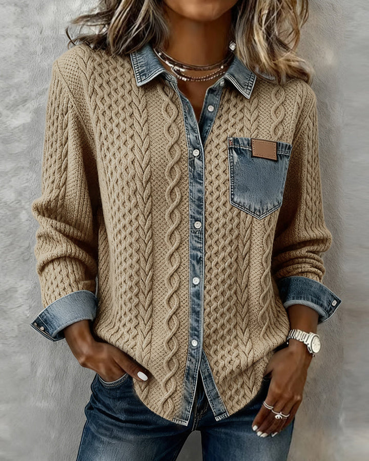 Juliane | Suéter Jeans Tricotado