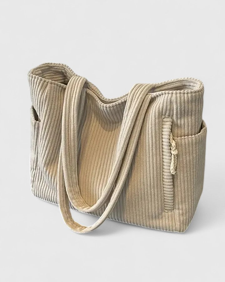 Liorane | Bolsa Tote Luxuosa com Textura Canelada e Detalhe em Cordão