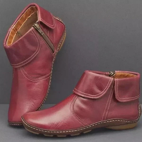 Women's Non-Slip Ankle Boots, Cushioned Buckle Boots with Arch Support