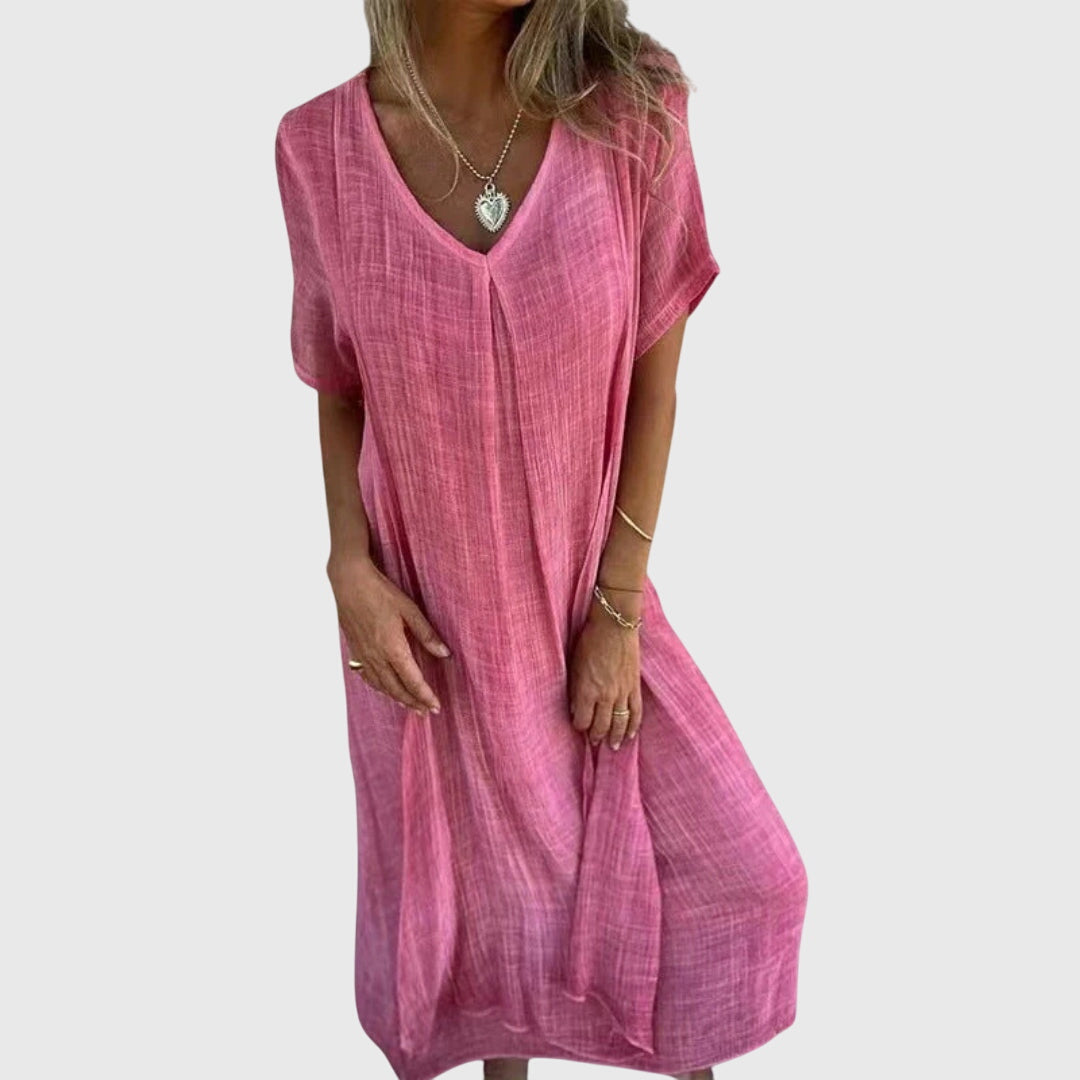 Fiona – Vestido Elegante e Leve com Decote em V
