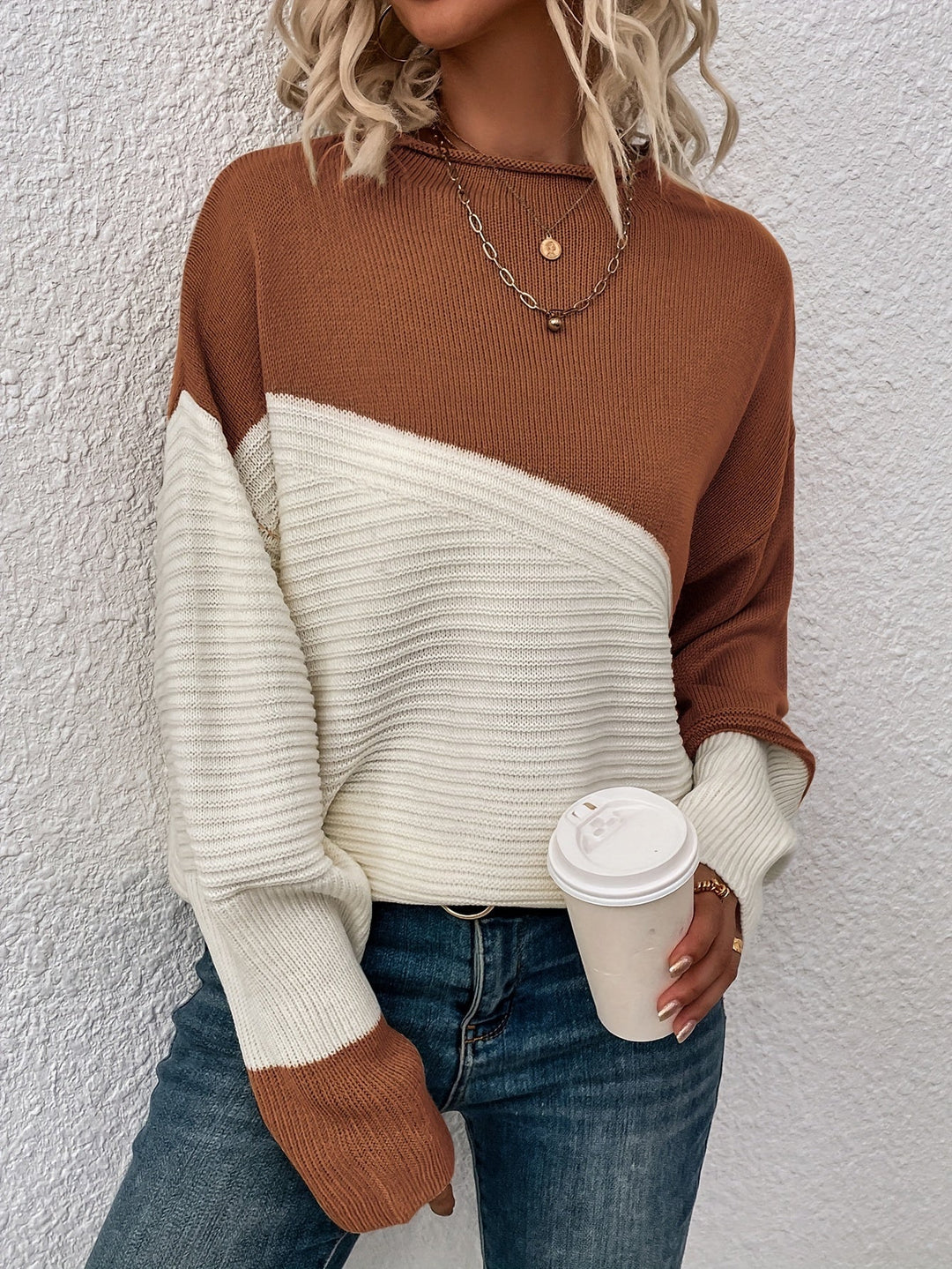 Talia | Chic Two-Tone Drop-Shoulder Style Pullover