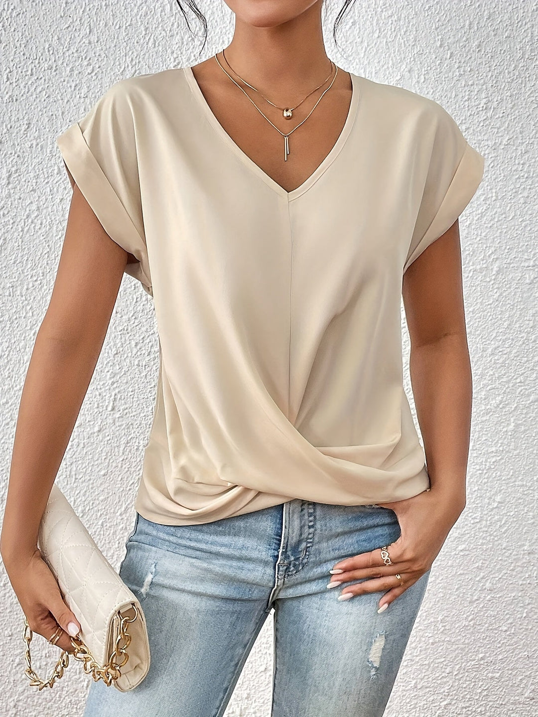 Liana | Blusa com Drapeado Suave e Torção na Frente - Valoriza, Confortável e Elegante