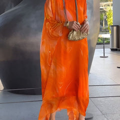 Sorea | Long Sleeve Chiffon Maxi Dress