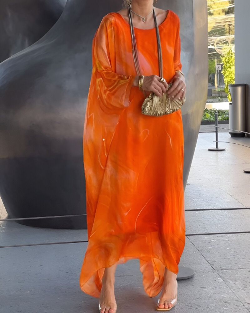 Sorea | Long Sleeve Chiffon Maxi Dress