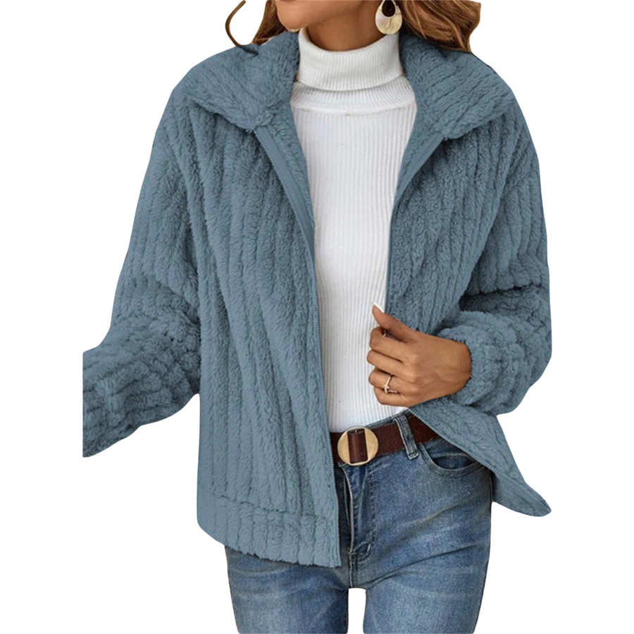 Jeanette | Women's Hooded Fall Jacket, Relaxed Fit Zip-Up Warm Autumn Coat