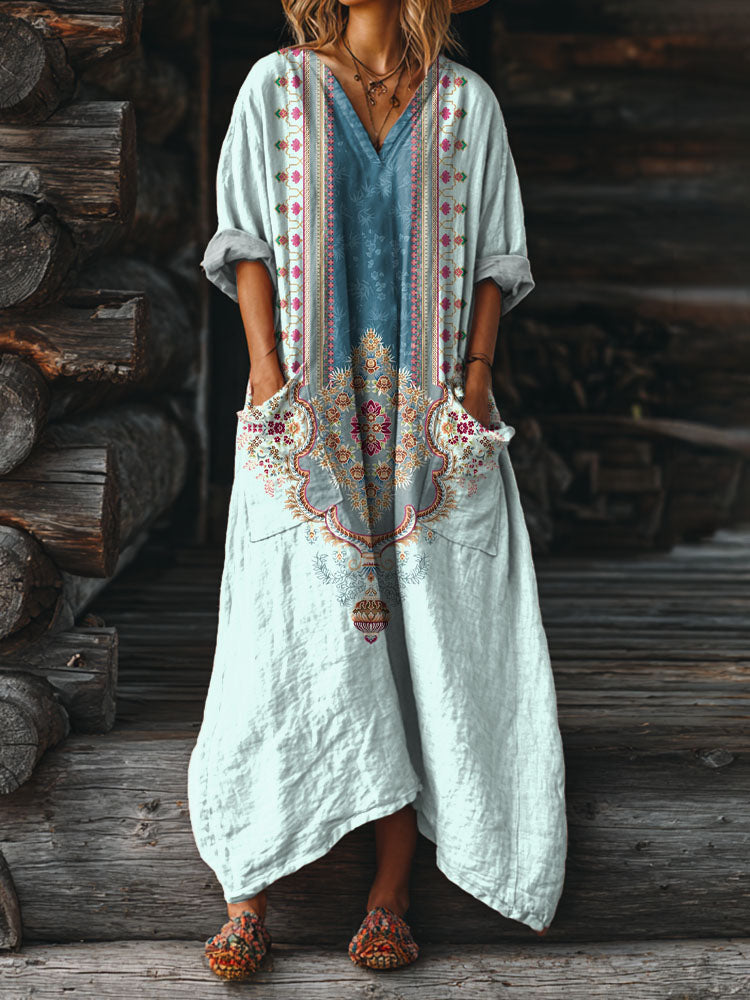 Ophira | Vestido Boho Vintage com Bolsos