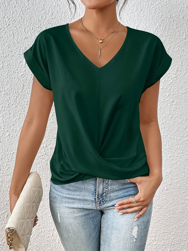 Liana | Blusa com Drapeado Suave e Torção na Frente - Valoriza, Confortável e Elegante