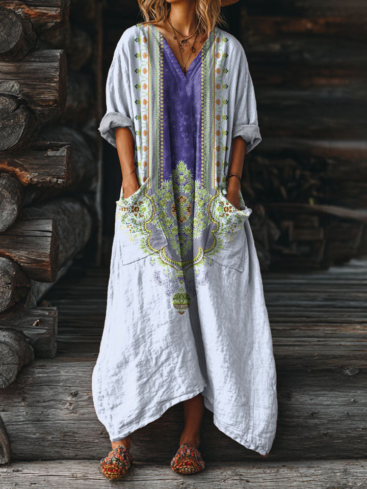 Ophira | Vestido Boho Vintage com Bolsos