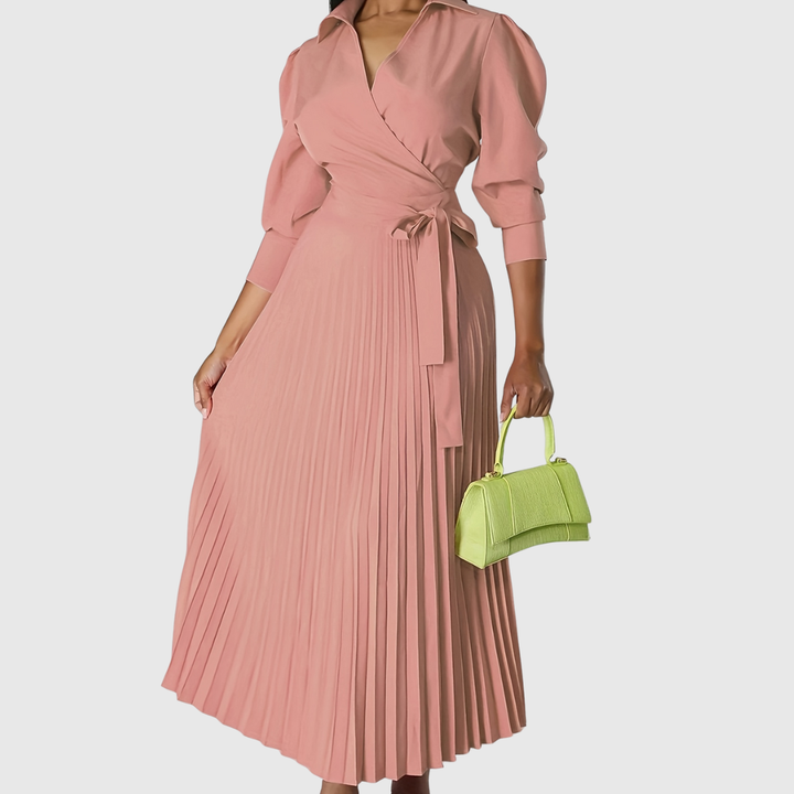 Evelina | Vestido Midi Plissado e Macio