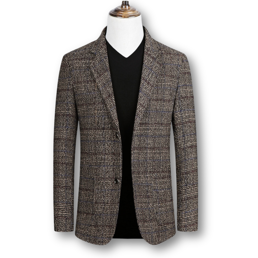 David | Blazer Elegante em Tecido Escocês