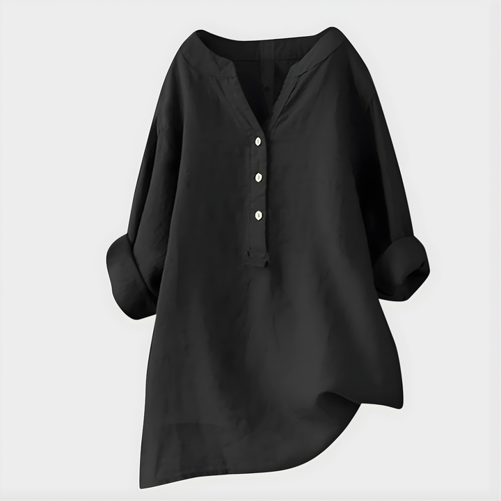 Blusa Veronique Elegante de Algodão com Decote em V