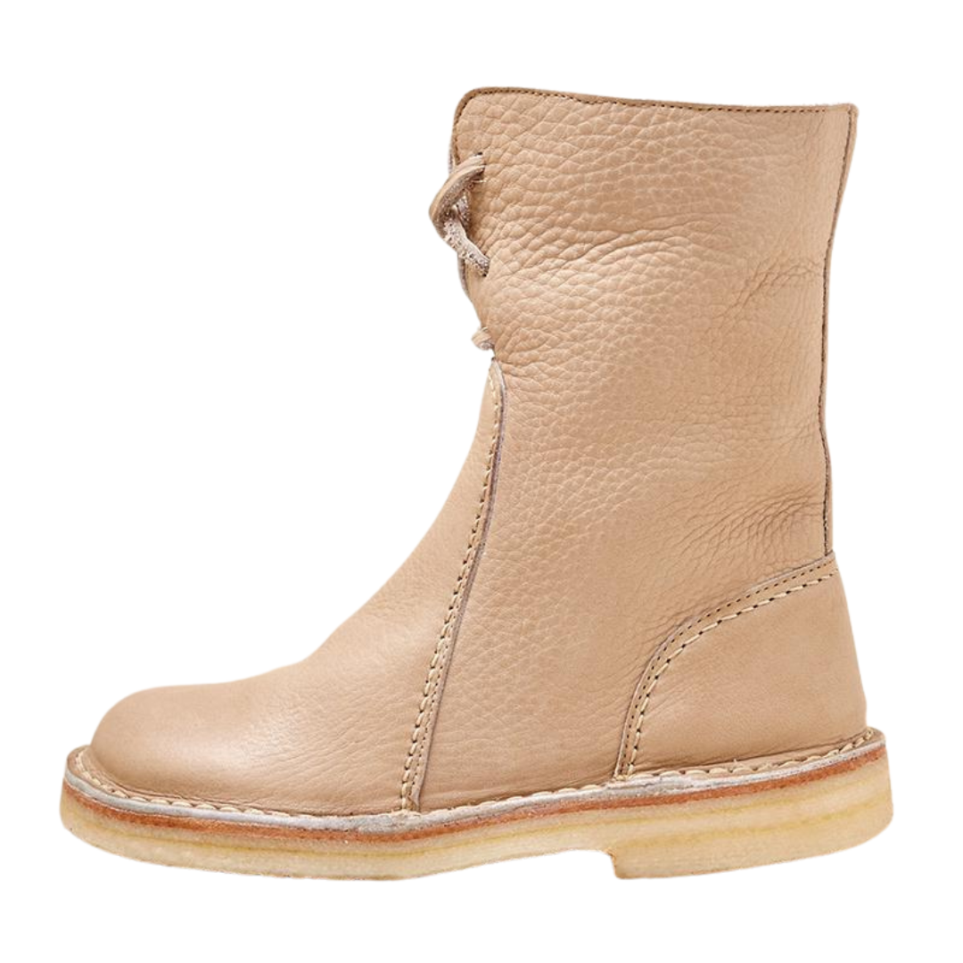 Women's Waterproof Vegan Leather Ankle Boots, Wool Blend Lined Winter Boots