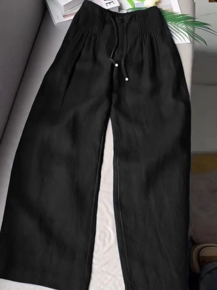 Camille | Wide-leg Pants in Cotton and Blend