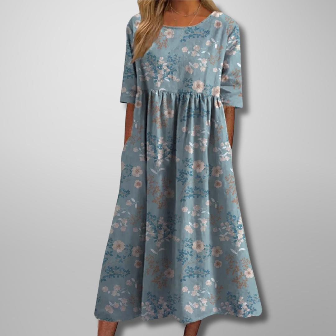 Gail | Vestido Midi Floral Relaxado