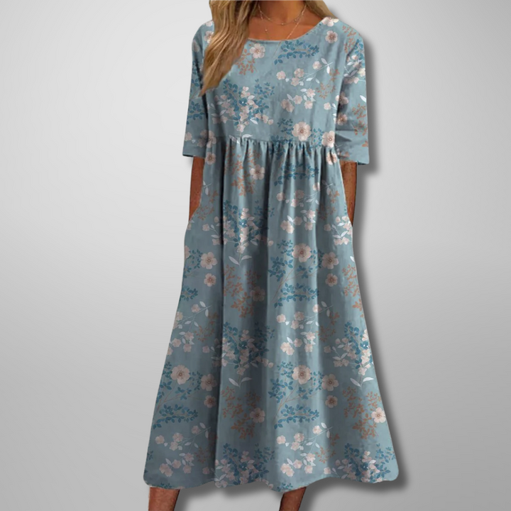 Gail | Vestido Midi Floral Relaxado