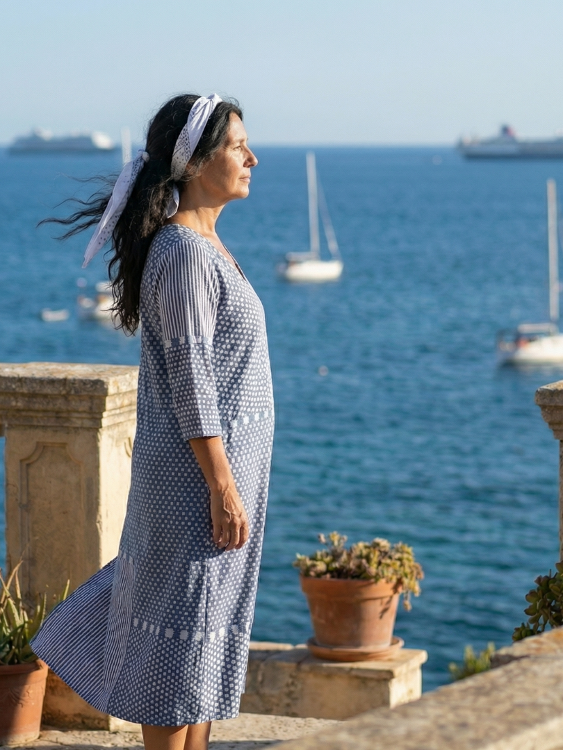 Nolan | Vestido Midi Patchwork Ajustado