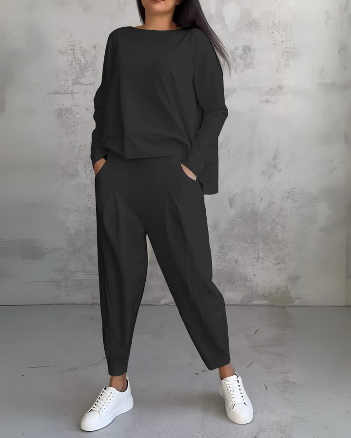 Conjunto Elegante Jackquelin para Lounge | Blusa e Calça Chic Combinando