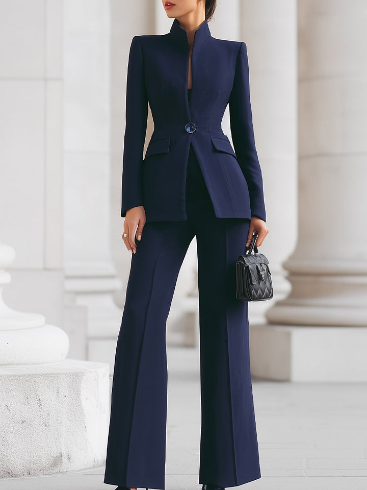 Conjunto Flora de Duas Peças | Blazer Sob Medida e Calça Pantalona
