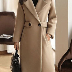 Liora | Women's Belted Winter Overcoat, Warm Elegant Longline Coat for Work