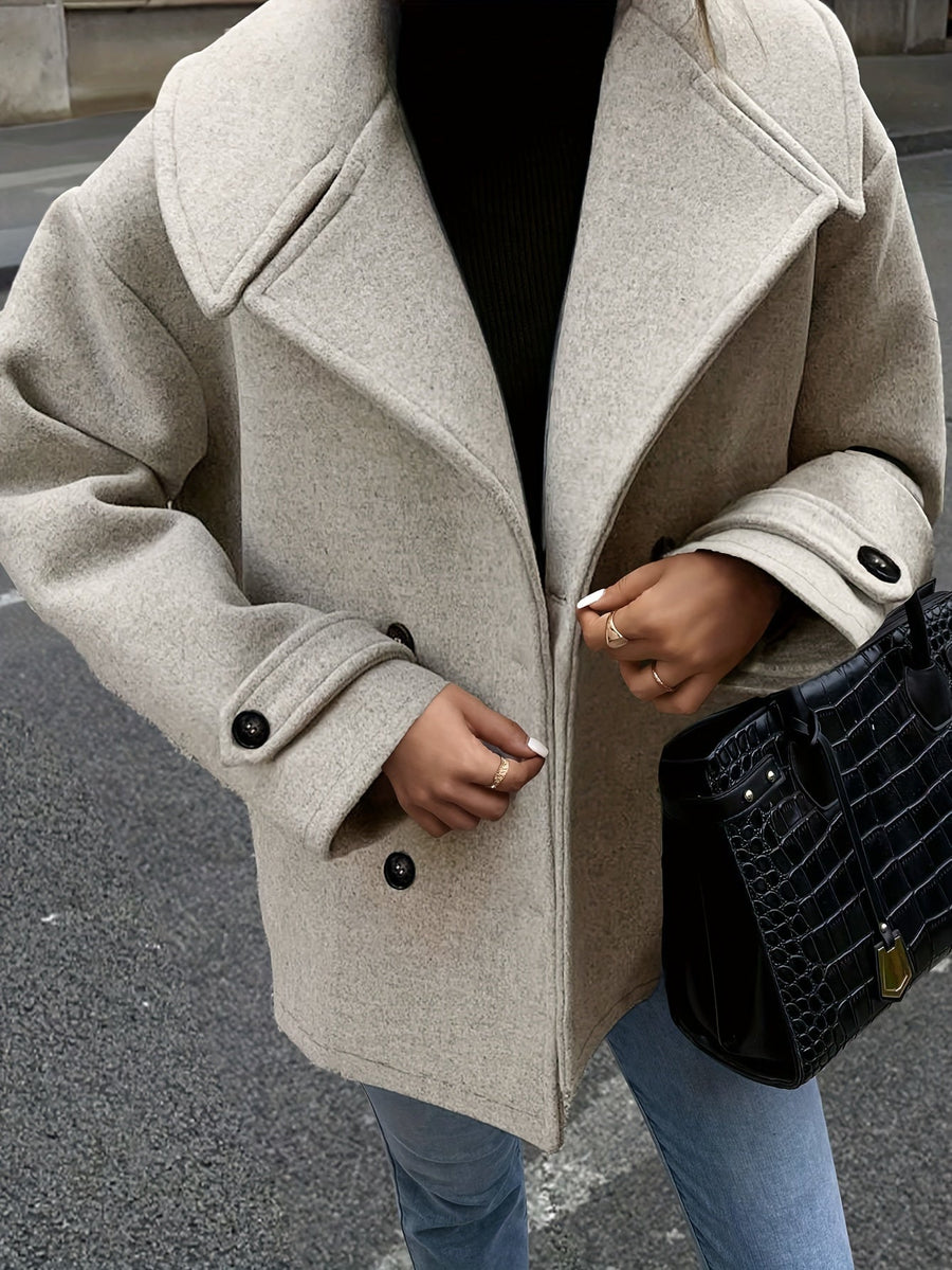 Elise | Women's Double-Breasted Jacket, Tailored Fall Layering Jacket with Buttons