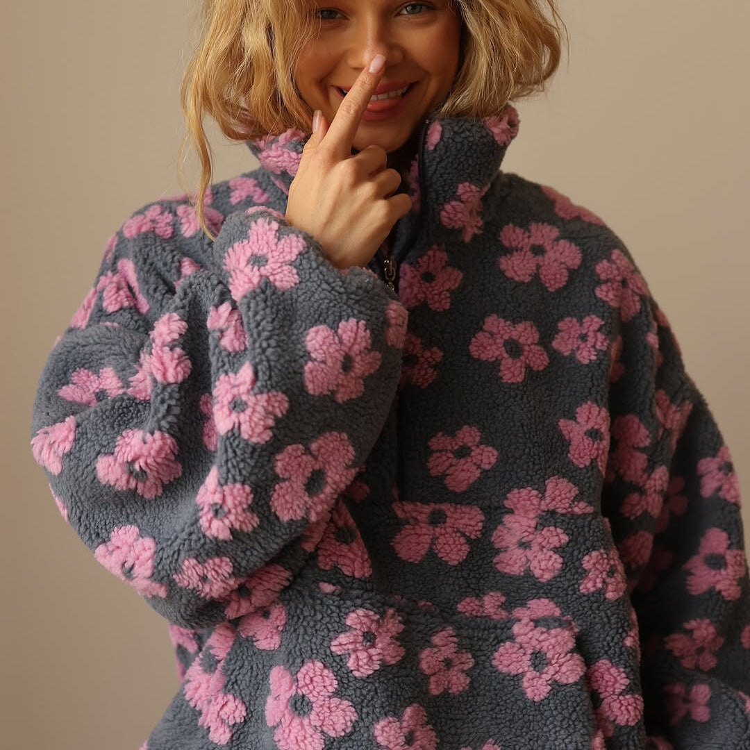 Daisy | Soft Floral Fleece Jacket