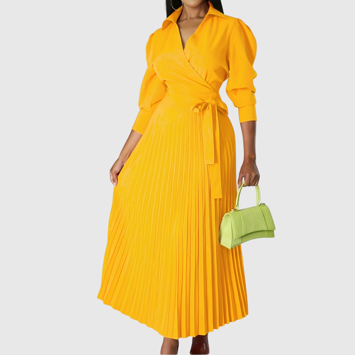 Evelina | Vestido Midi Plissado e Macio