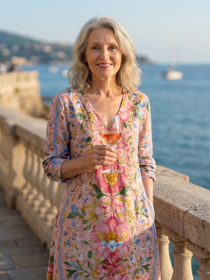 Julien | Vestido Midi Floral com Forma Leve