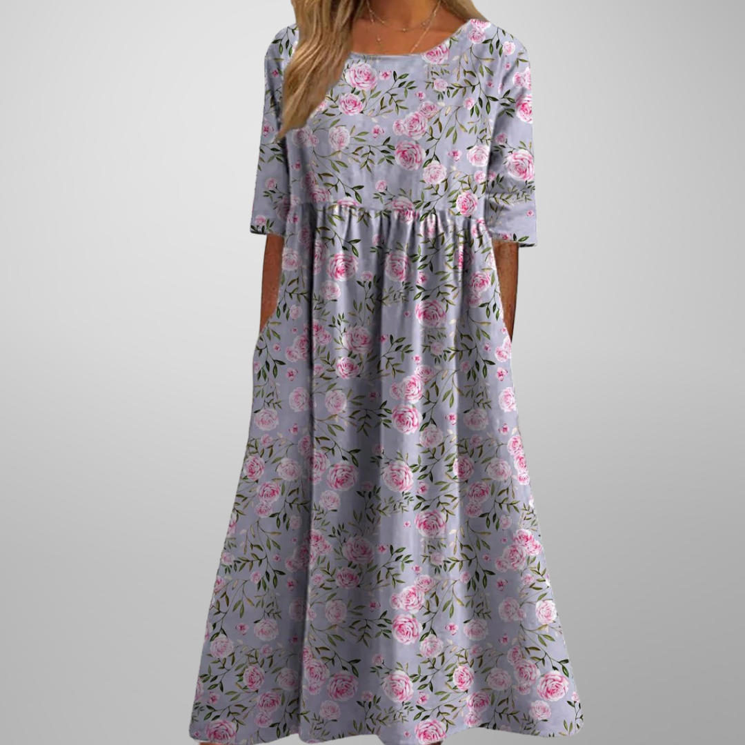 Gail | Vestido Midi Floral Relaxado