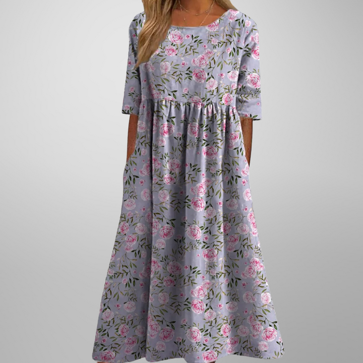 Gail | Vestido Midi Floral Relaxado