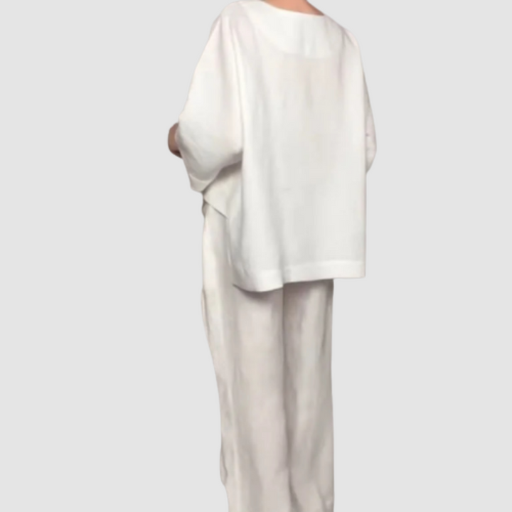 Conjunto Vina Relaxed 2 Peças | Top Assimétrico e Calça Pantalona