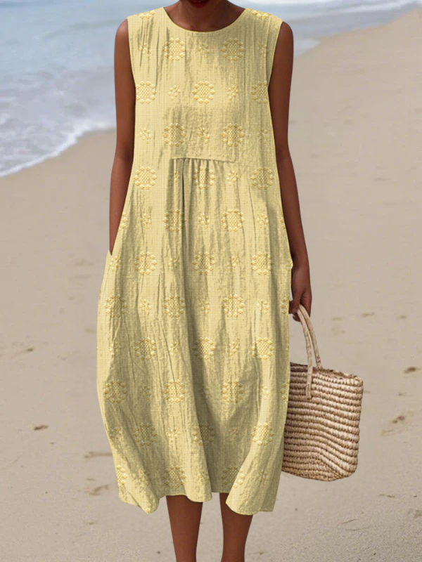 Vestido Midi Bordado com Rosas