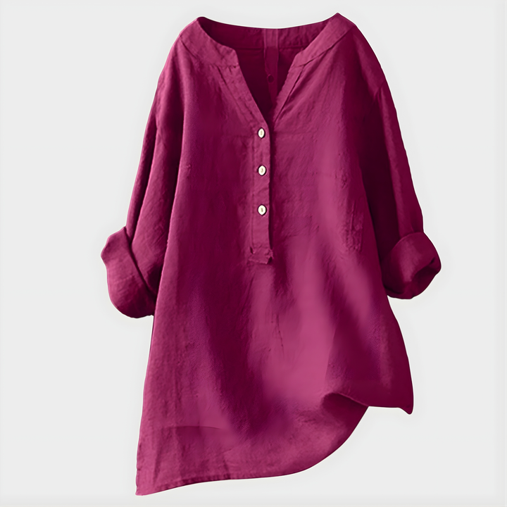Blusa Veronique Elegante de Algodão com Decote em V