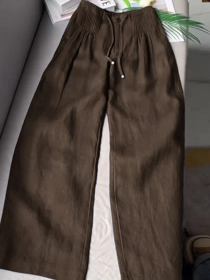Camille | Wide-leg Pants in Cotton and Blend