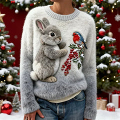 Janelli | Bunny Print Holiday Sweater Women