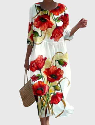 Hayley | Floral Print Flowy Maxi Dress