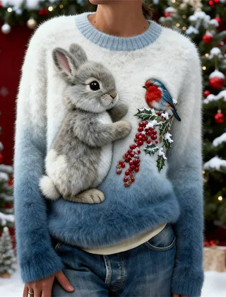 Janelli | Bunny Print Holiday Sweater Women