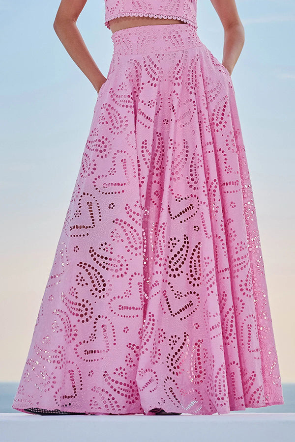 Larissa™ Embroidered Top & High-Waist Maxi Skirt Set | Elegant Two Piece Outfit