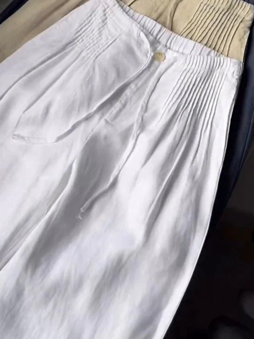 Camille | Wide-leg Pants in Cotton and Blend