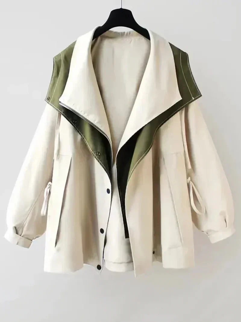 Rhea | Women's Water-Resistant Cotton Blend Jacket, Lightweight Relaxed Fit Rain Jacket