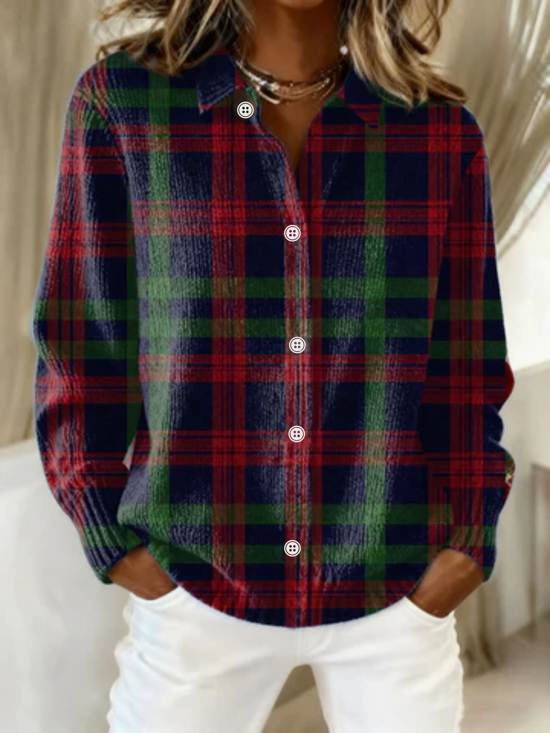 Gunilla – Blusa com Capuz Xadrez