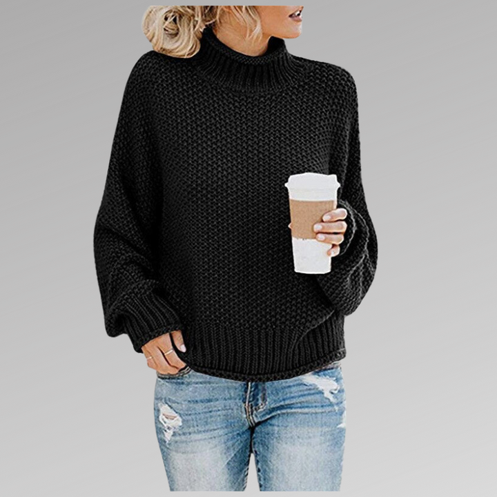 Emery | Relaxed High-Collar Textured Pullover