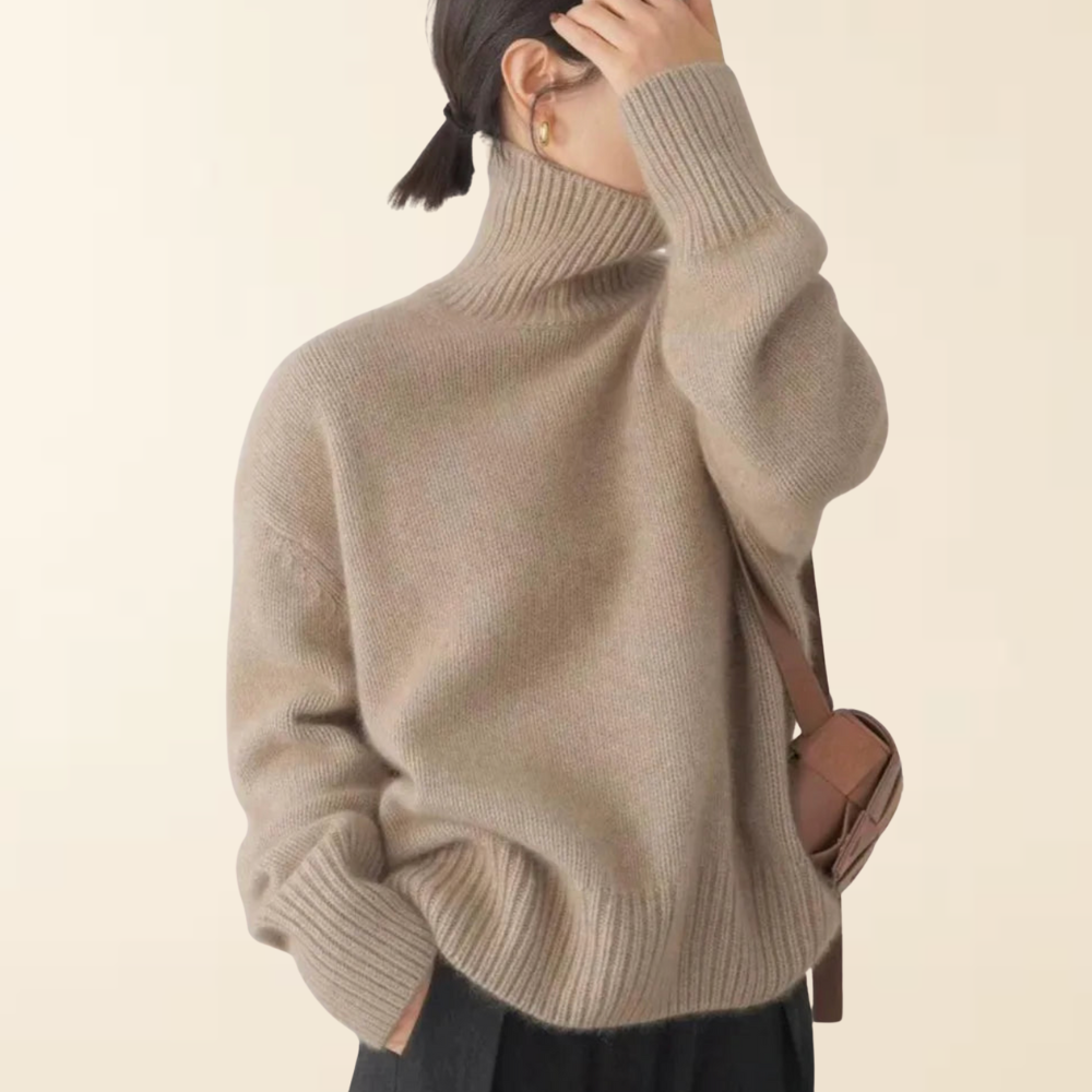 Neva - Suéter de Cachemira Cálido con Cuello Alto