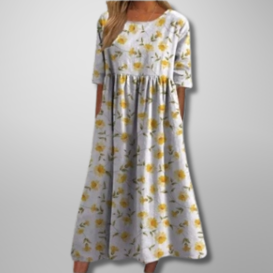 Gail | Vestido Midi Floral Relaxado
